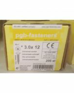 PGB Spaanderplaatschroef VK-Z 3x12mm (200 stuks)