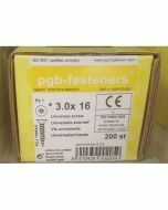 PGB Spaanderplaatschroef VK-Z 3x16mm (200 stuks)