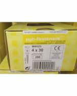 PGB Spaanderplaatschroef VK-Z 4x30mm (200 stuks)