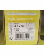 PGB Spaanderplaatschroef VK-Z 4,5x60mm (200 stuks)